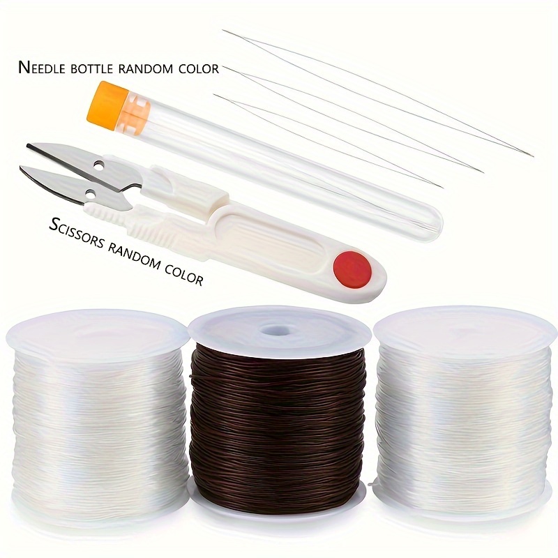 Elastic String Cord, 5 Rolls 0.5-1mm Crystal Clear Stretchy String For  Bracelets Necklaces Jewelry Making And Clay Pony Seed Stone Beads Beading