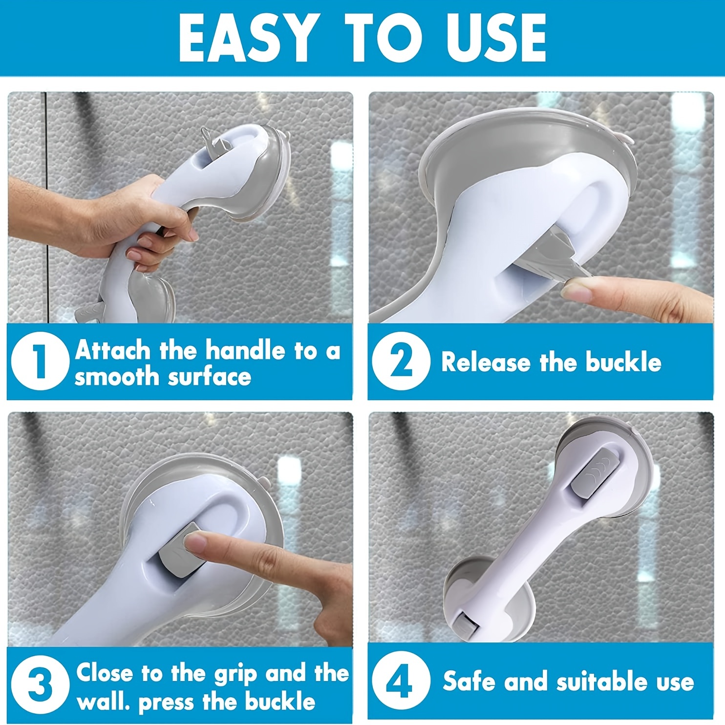 Suction Grab Bar Shower Safety Bar Handle Bathroom Balance - Temu