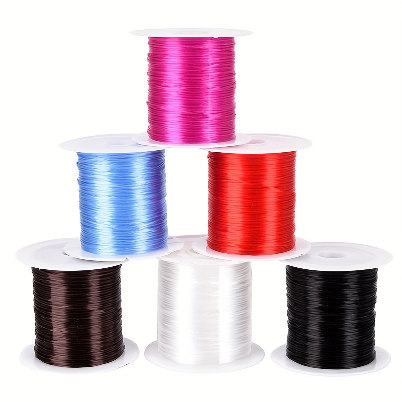 4Pcs 0.8mm Clear Elastic String, DIY Beading Thread For Bracelet Necklace  Clay Beads Stretchy Crystal Cord Jewelry Making Craft Supplies