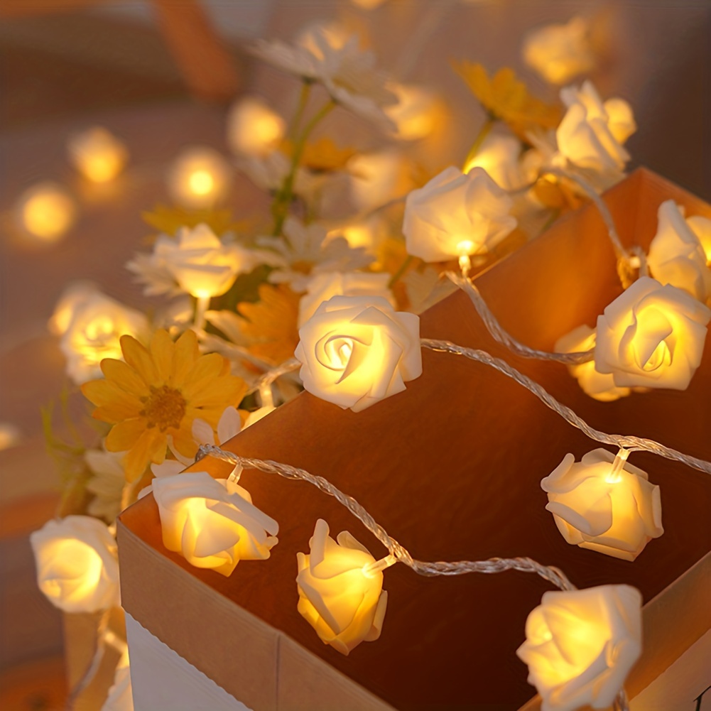 Guirlande Lumineuse LED Rose Flower 10 LEDs Rose Lamp Fairy - Temu