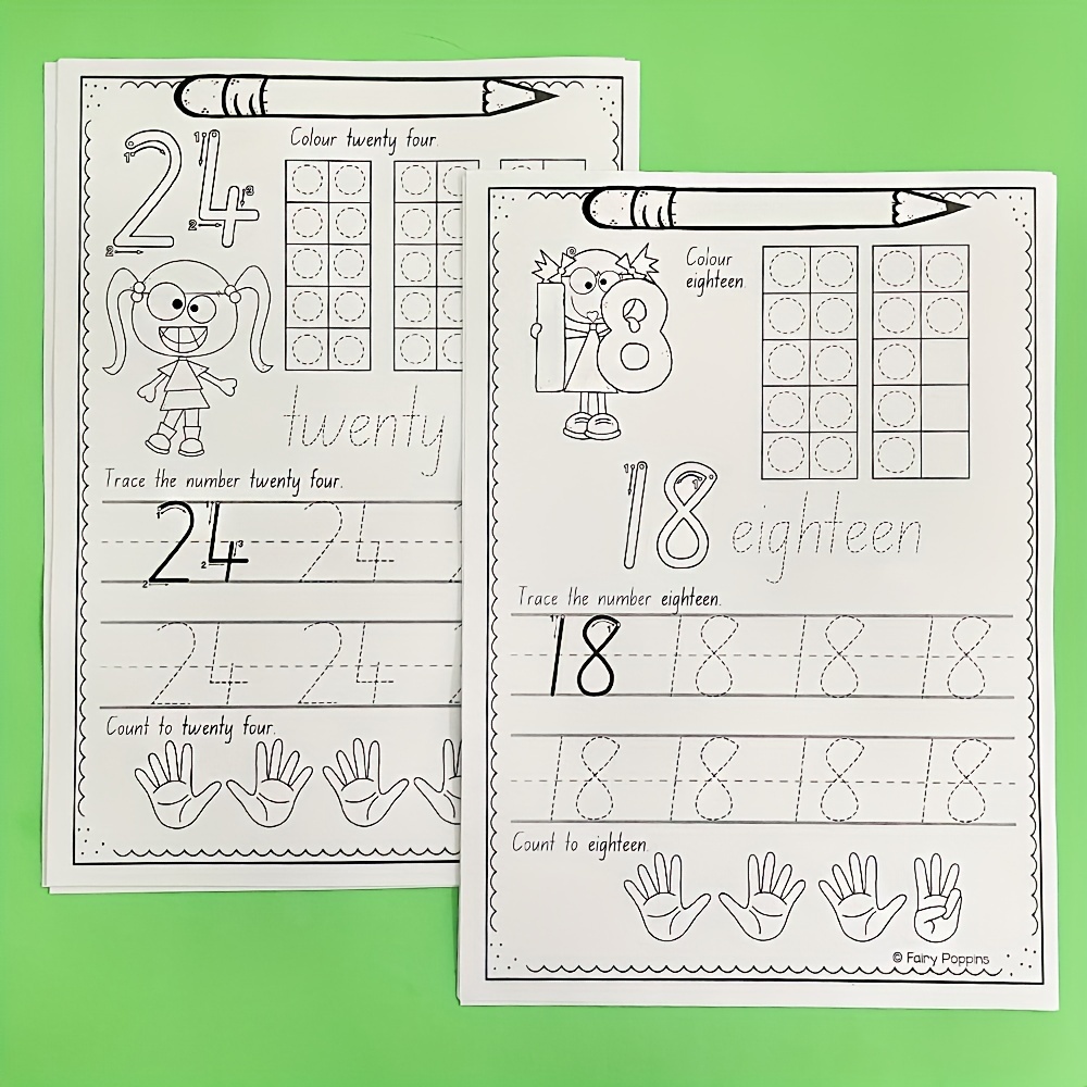 1pc Children's Number Writing And Tracing Practice Book For