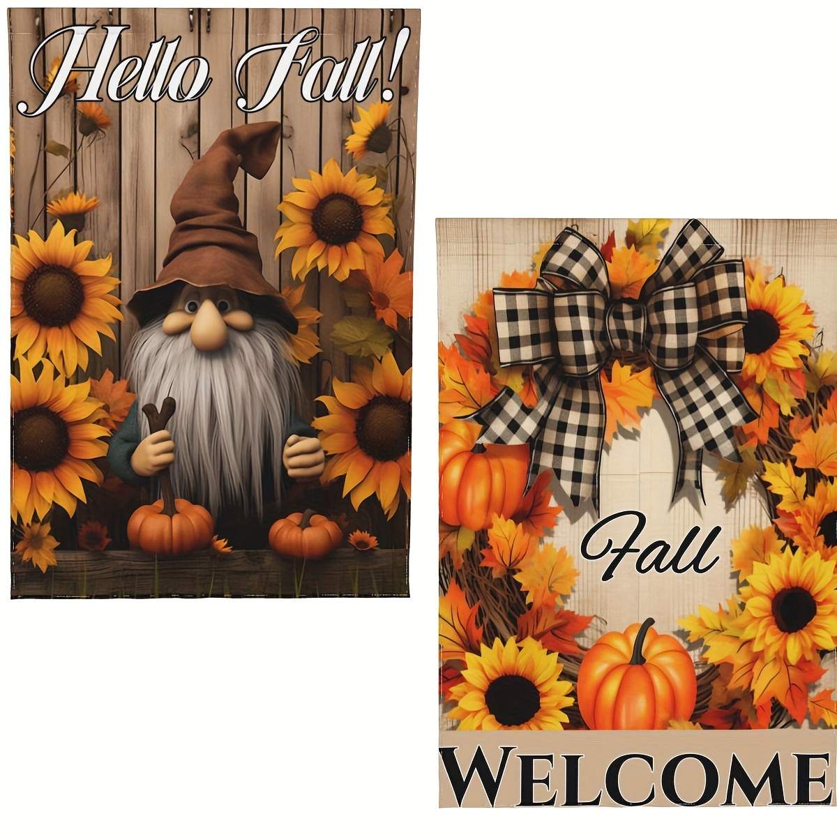 Hello Fall Thanksgiving Day Welcome Double Sided Burlap - Temu Canada