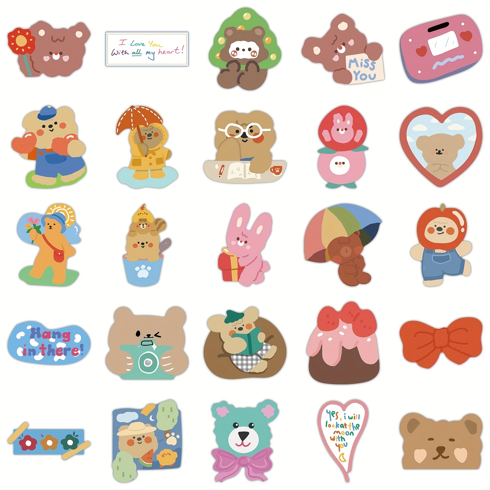 Cute Bear Stickers For Mobile Phones, Notebooks And Laptops, Waterproof ...