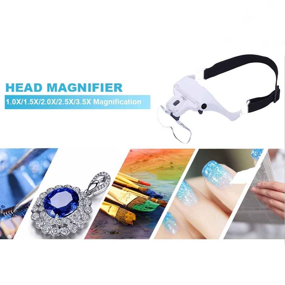 Adjustable Headband Magnifying Glass with Led Light 8X 23X Magnifier  Goggles Binocular Glasses Handsfree Magnifier