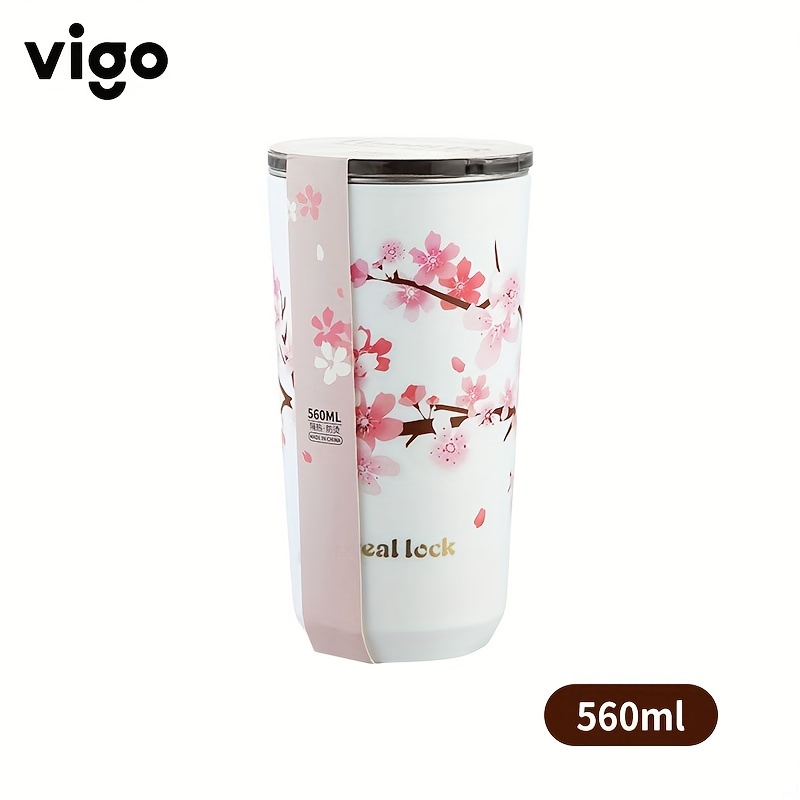 Cherry Blossom 40oz Tumbler With Handle, Cute Stainless Steel Cup,  Valentine's Day Gift Idea 