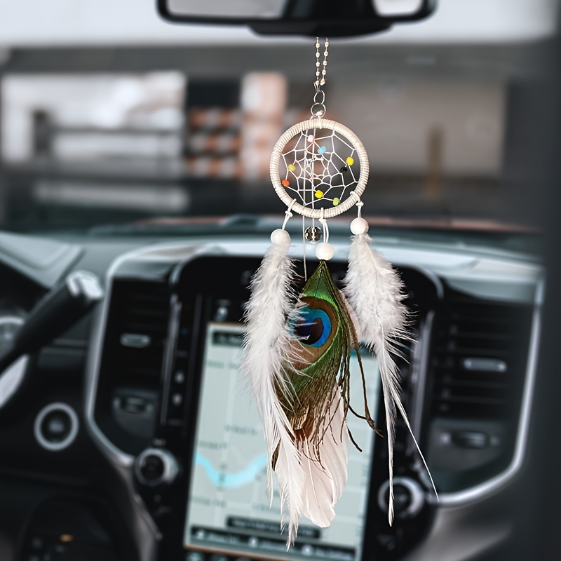 1pc Feather Dream Catcher Creative Car Rearview Mirror Pendant Dream  Catcher Car Hanging, Free Shipping For New Users