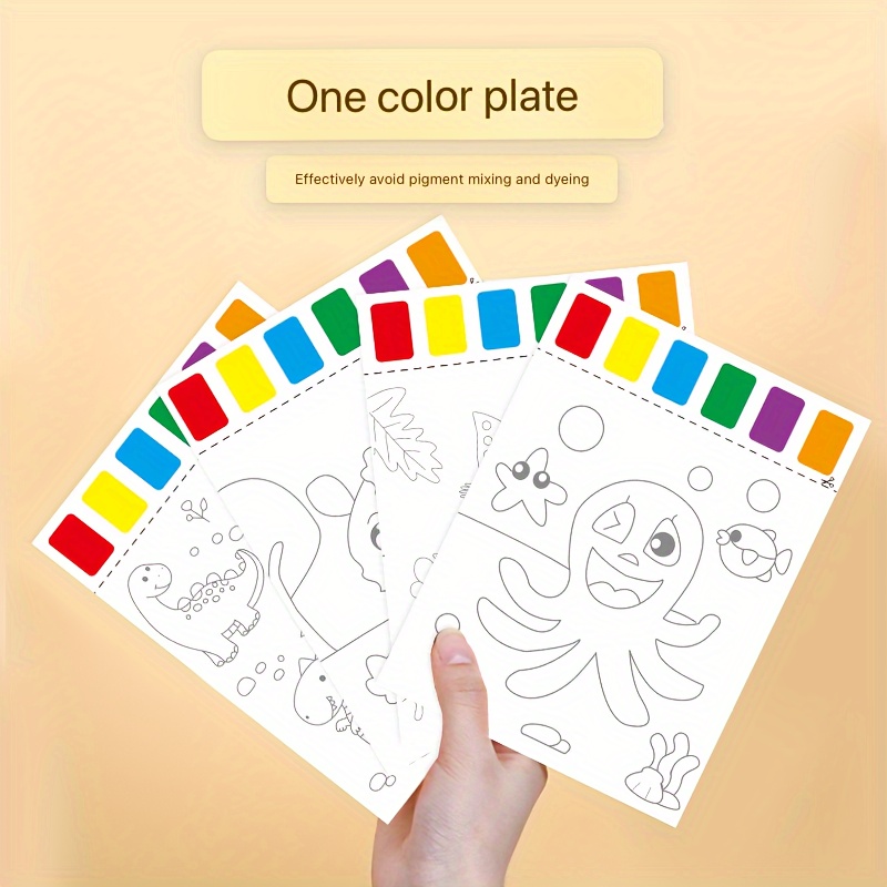 Children's Watercolor Coloring Book, Sketch Pads For Drawing Filling,  Painting Book That Comes With Watercolor Paints And Pencils For Nursery.  Portable Drawing Book