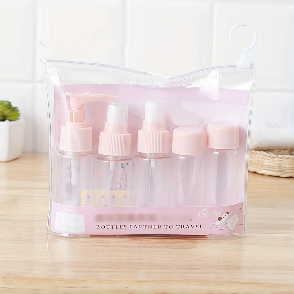 7pcs Travel Bottles Containers With Toiletry Bag, Leak-proof