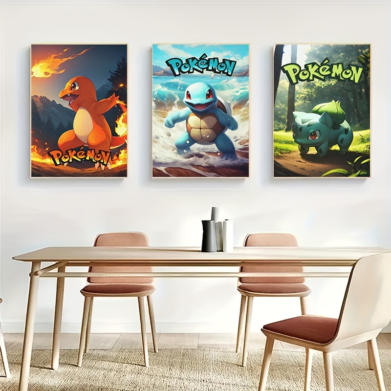 Anime Pocket Monster Canvas Print Posters, Pikachu, Squirtle, Charizard  Canvas Wall Art Paintings, Artwork Wall Painting For Living Room Bedroom  Bathroom Office Hallway Wall Decors, No Frames - Temu
