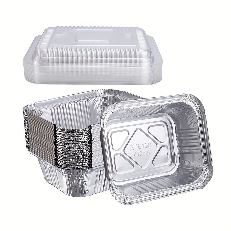 30pcs Tinfoil Boxes Bake Toast Cake Foil Trays Tin Foil Case Home Supplies  without Lid 