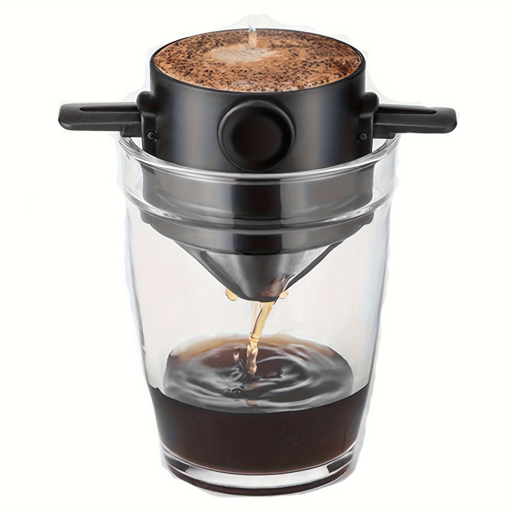 Filtro per caffè macchina per caffè americano filtro per caffè a mano con  manico filtro per birra imbuto per tè Fine in acciaio inossidabile tipo a