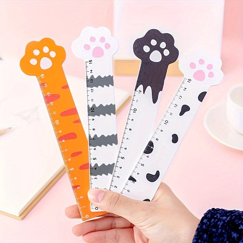 1pc Carino Gatto Zampa Legno Righello Kawaii Cancelleria - Temu Italy