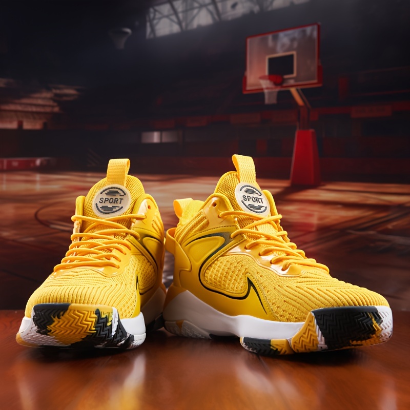 1 par de zapatos de baloncesto de malla transpirable para hombre de cuatro estaciones de ocio de gran tamaño con suela antideslizante para correr