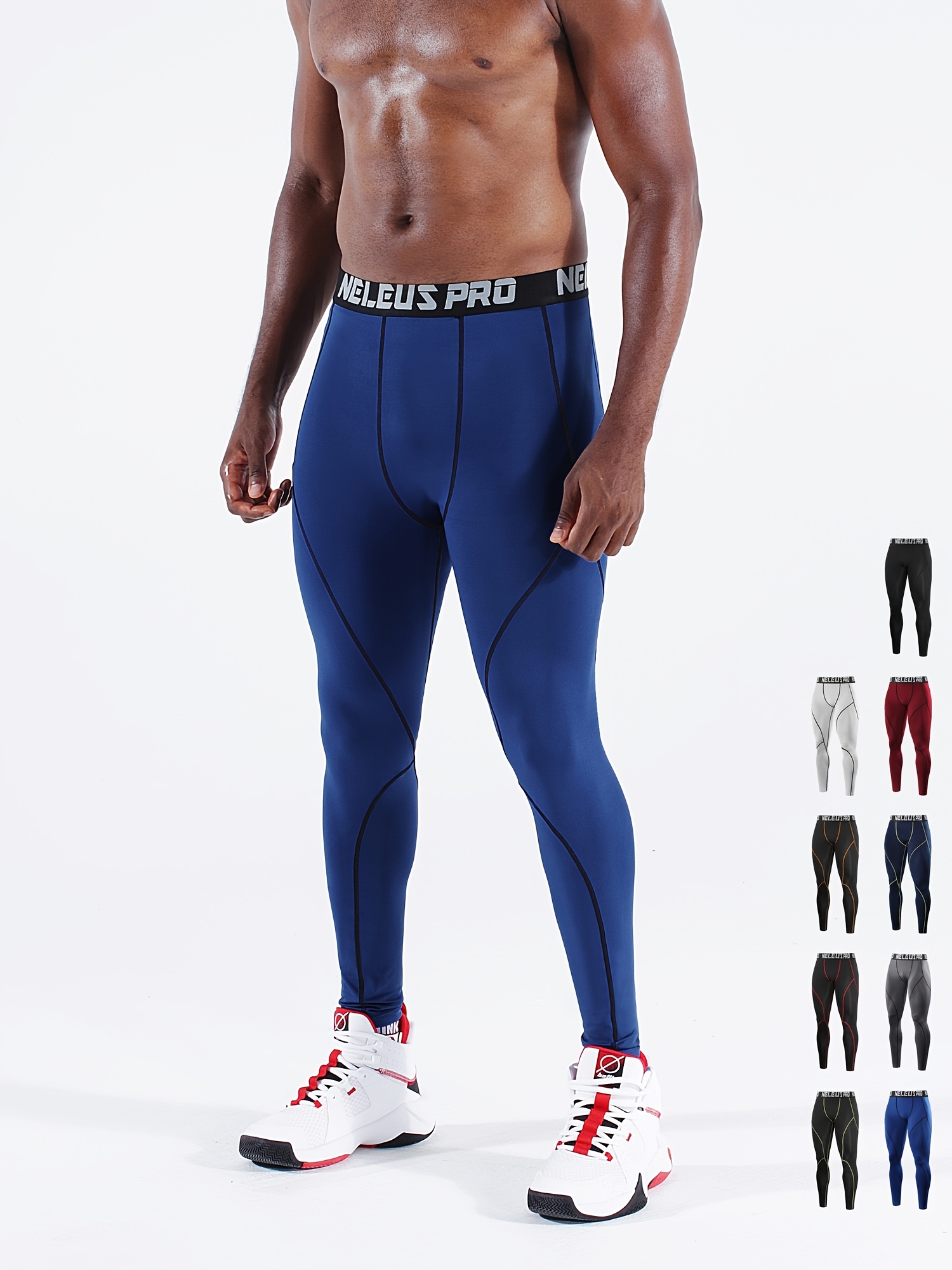 Neleus Men's Dry Fit Compression Pants Workout Running Leggings