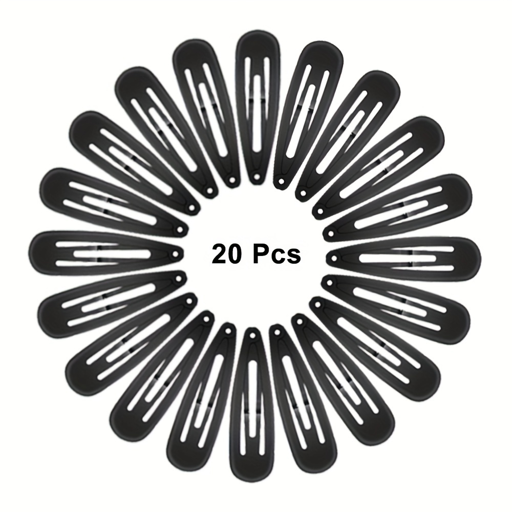 Black & White Snap Hair Clips - 10 Pack