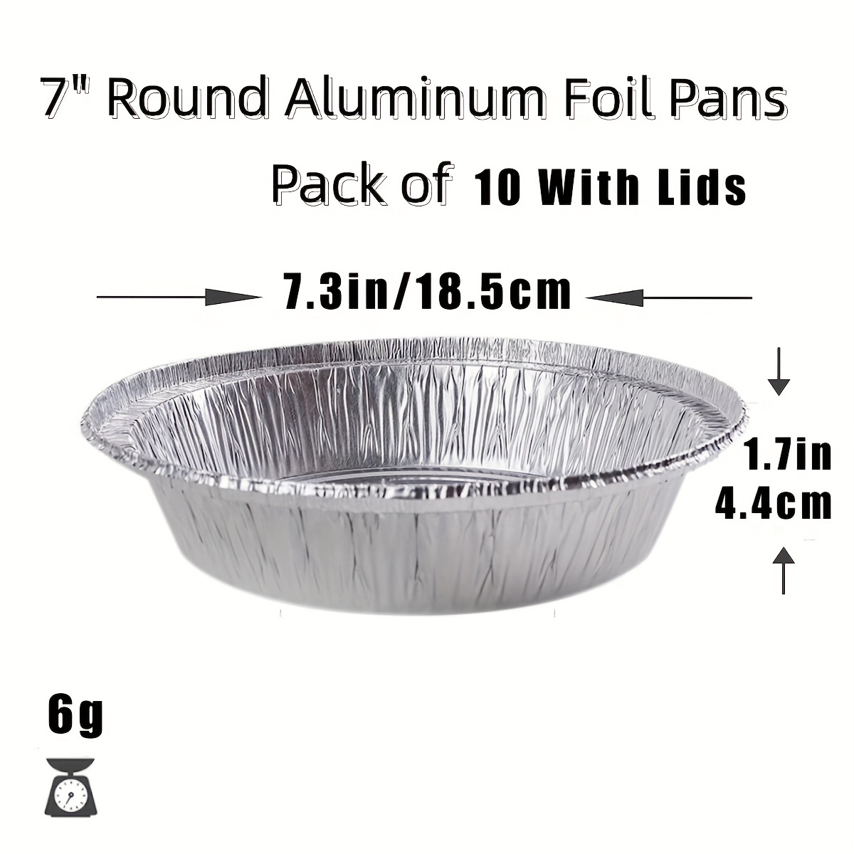 10pcs Disposable Aluminum Foil Pan Take-out Food Containers with