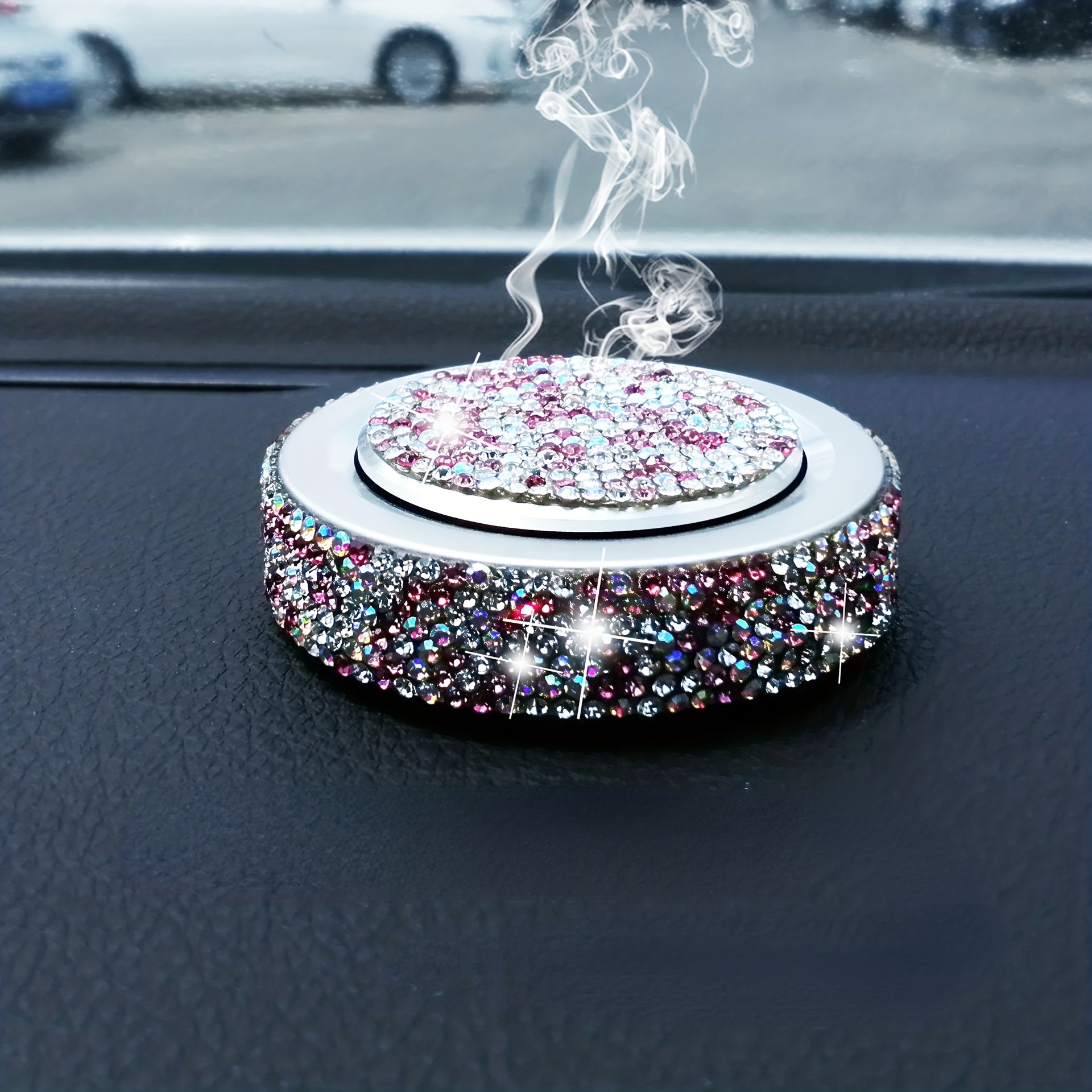eing Car Perfume Ornaments 3D Bling Crystal Crown Perfume Car
