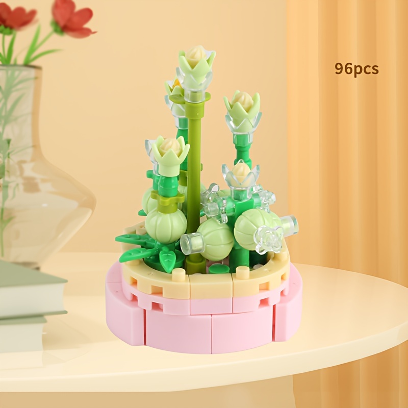 Senbao Plantes Succulentes En Pot Assemblé Décoration Puzzle Blocs