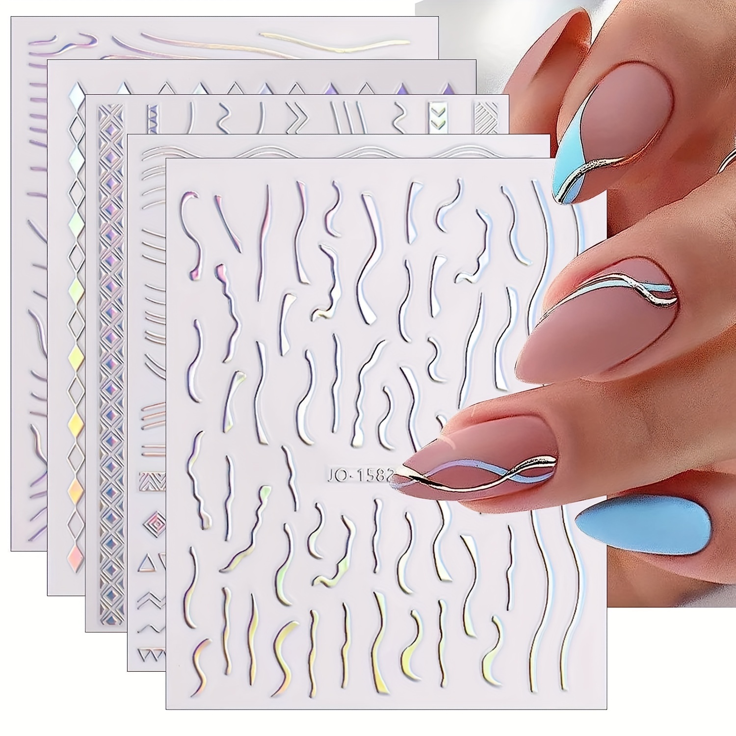 

12 Sheets Aurora Nail Art Stickers Decals Self-adhesive Pegatinas Uñas Glitter Holographic Nail Supplies Nail Art Design Decoration Accessories