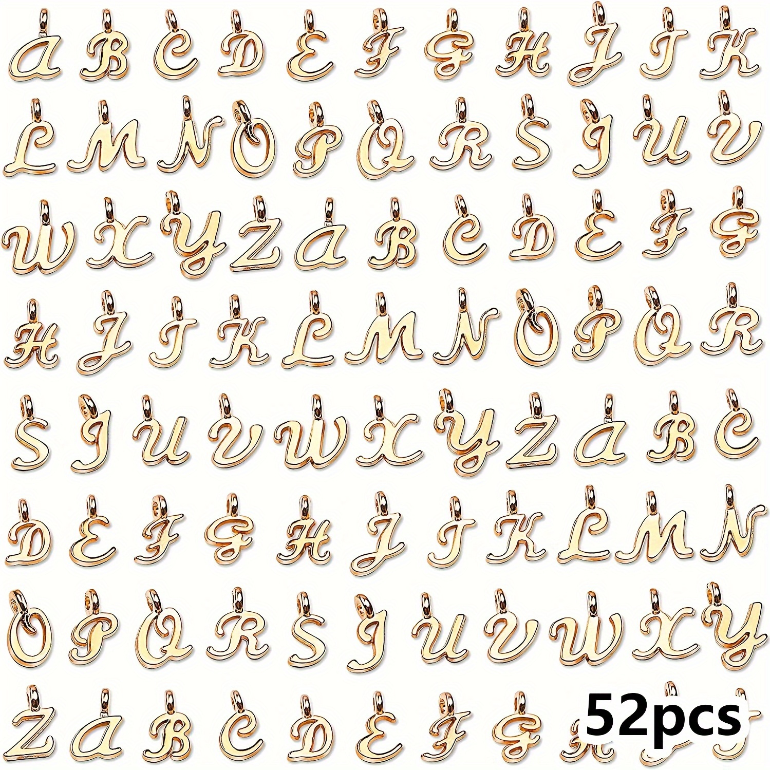 52pcs/26pcs Letter Charms For Jewelry Making, -z Pendants For Diy Bracelet Necklace Craft Projects