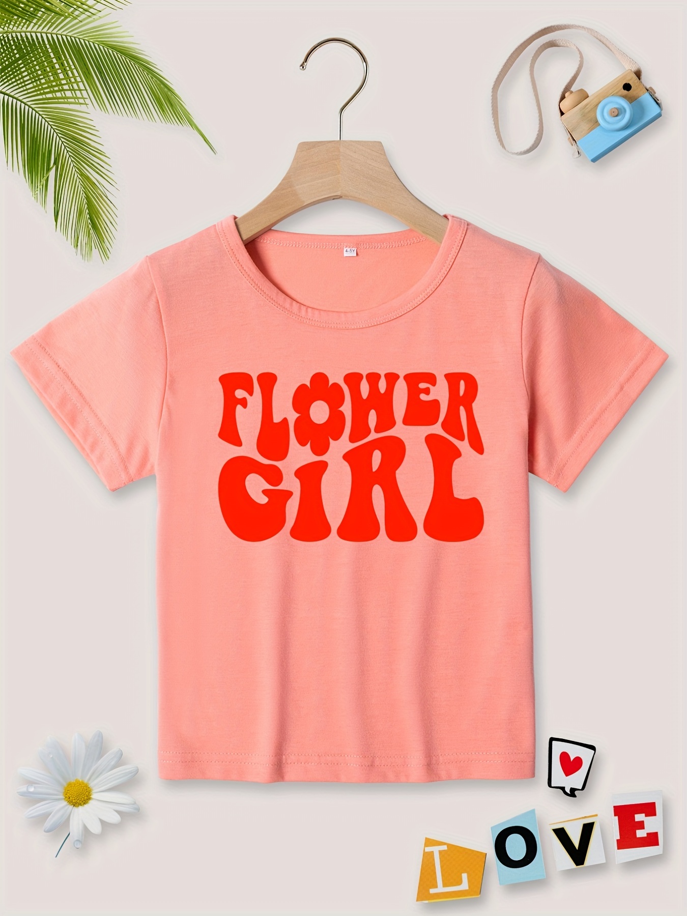 Camiseta Flower naranja niña