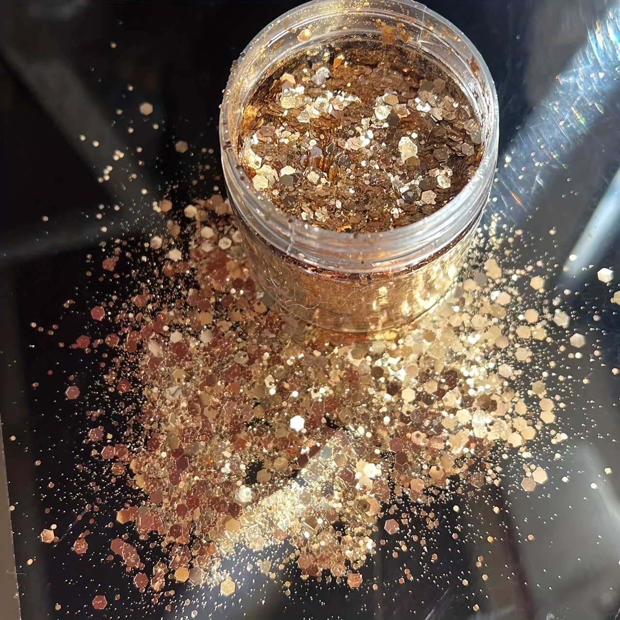 Mixed Golden Glitter Powder Glitter Beauty Stage Performance - Temu