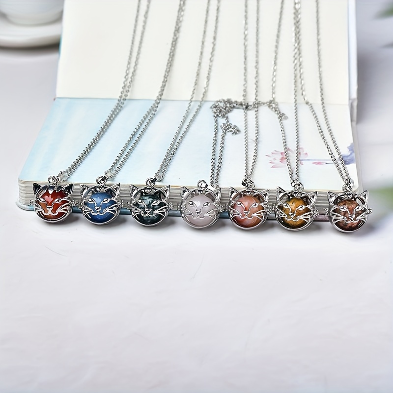 Handmade Crystal Holder Necklace Stainless Steel Cage For Stone