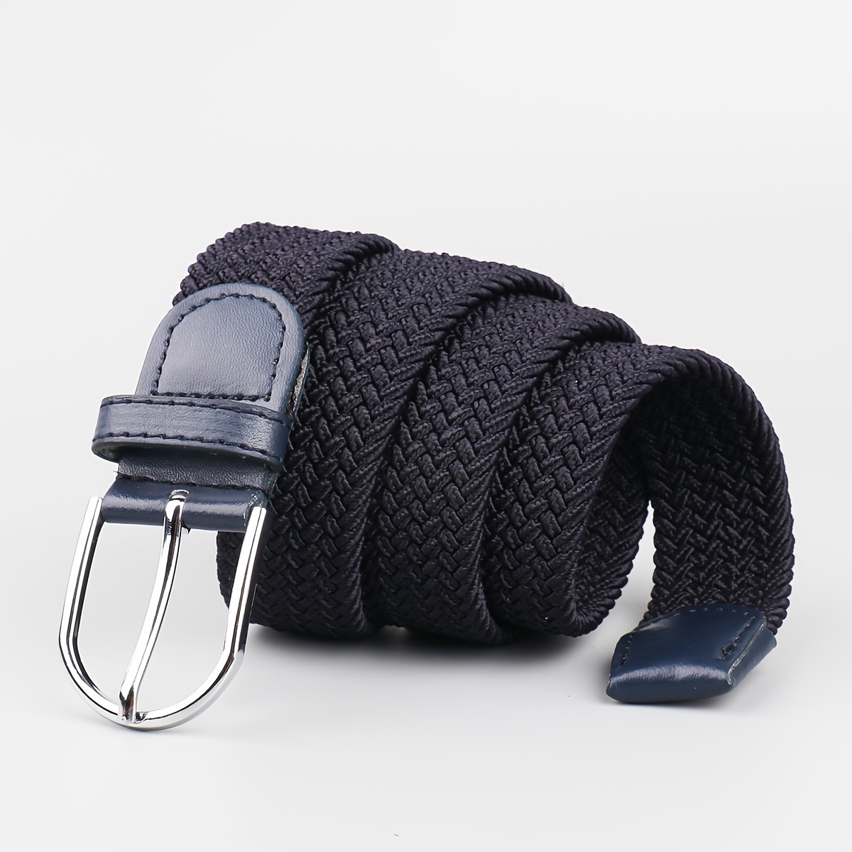 Cinturón para hombre trenzado elástico sin agujeros cinturones tejidos de  tela elástica