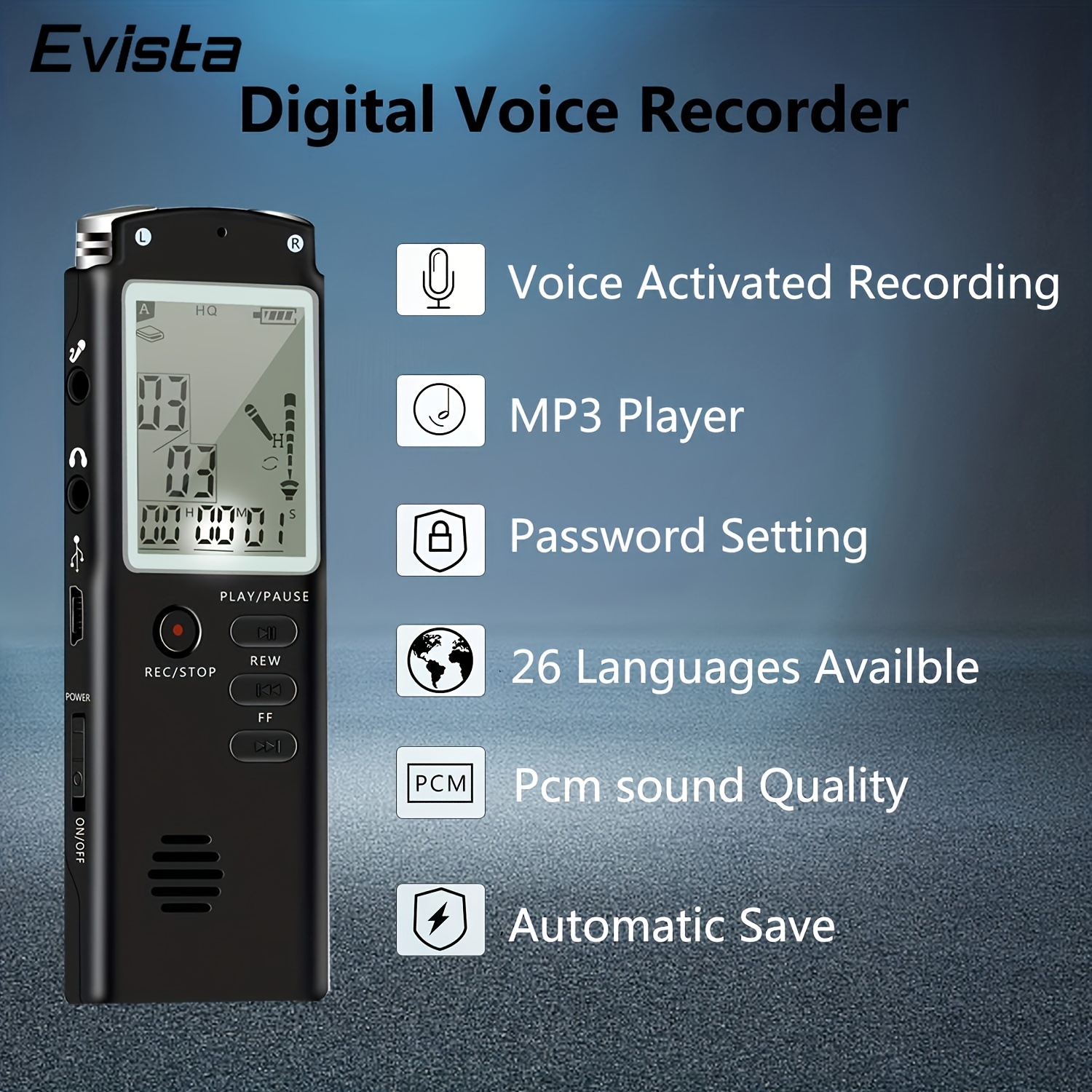 Pulsera Grabadora de Voz Digital, Grabadora de Voz Digital Reloj Grabadora  Activada por Voz Grabadora de Voz Digital Reloj Multifuncional