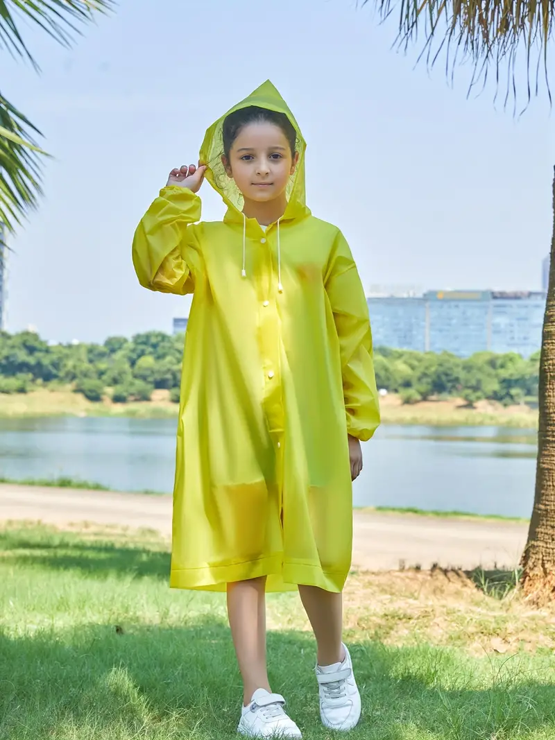 childrens raincoat reusable raincoat hooded waterproof raincoat rain cape rain ponchos for boys and girls suitable for 6 10 years old details 6