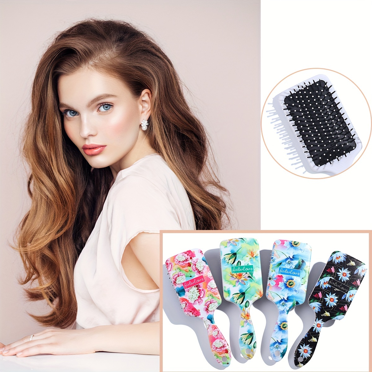 Girl Pattern Air Cushion Comb Detangler Brush Scalp - Temu