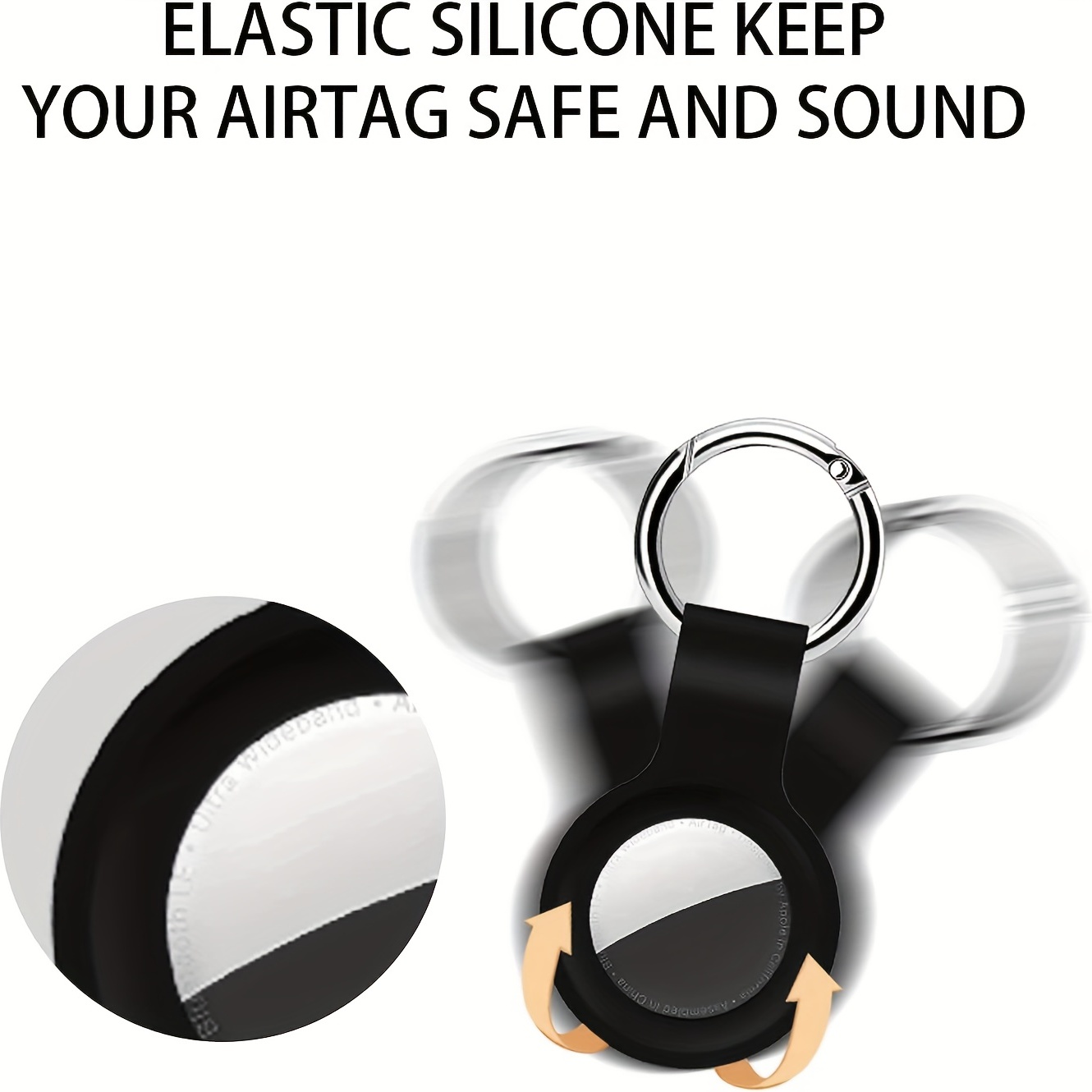 4 Pack Silicone AirTag Case Keychain Holder for GPS Item Finders