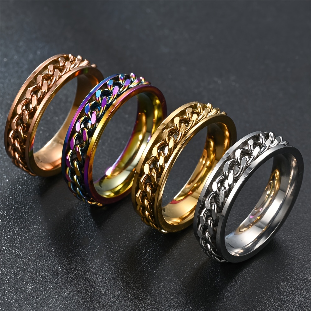 Creative Chain Stainless Steel Ring, Unisex