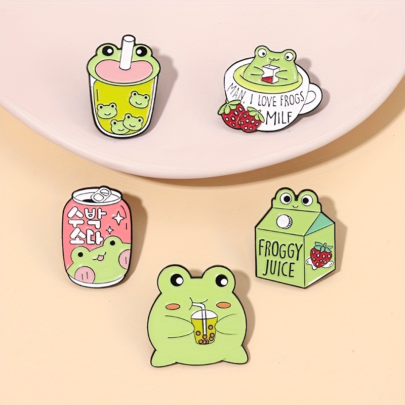 Cute Frog Enamel Pin Fun And Creative Soda Bottle Design For - Temu