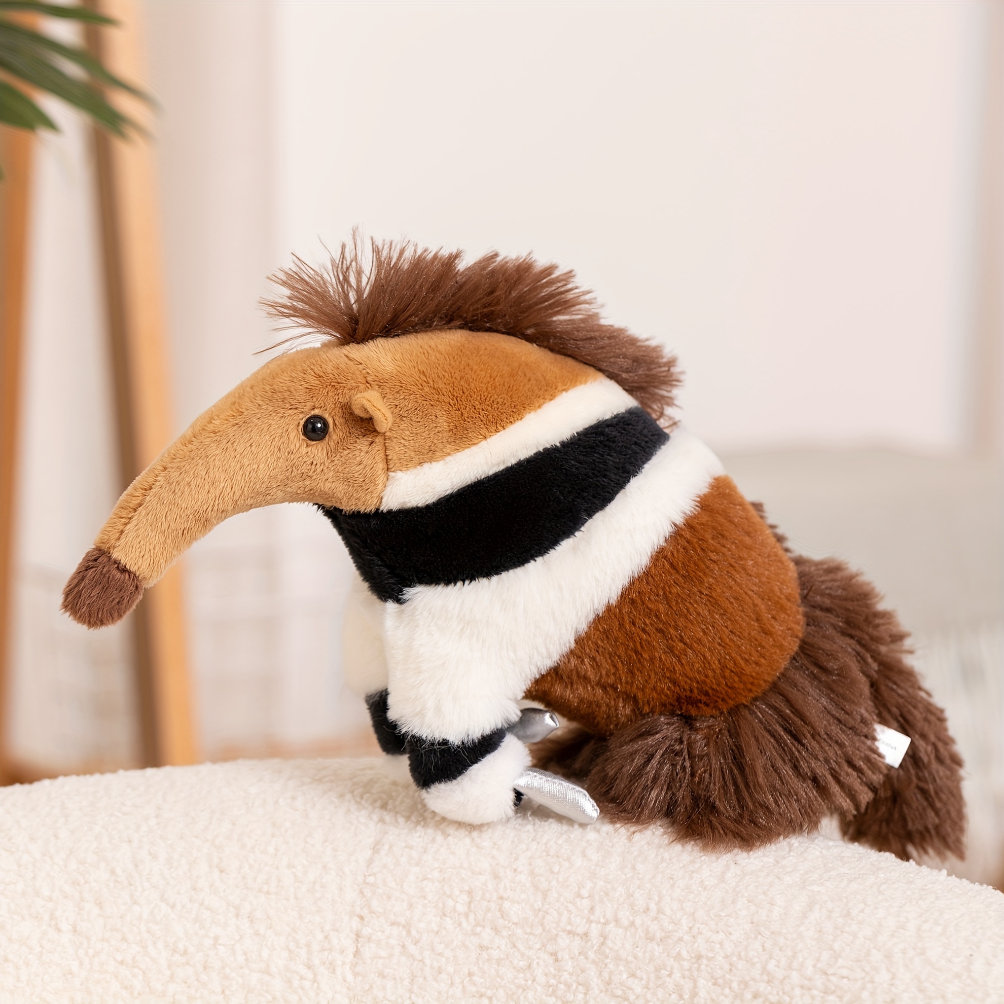 25cm/9.84in Brown Anteater Simulated Animals Soft Stuffed Plush Doll Furry  To Touch Nice Ornament Friends Gifts Home Decor Party Decor Cute Doll Plush  To Decorate Your Perfect Home