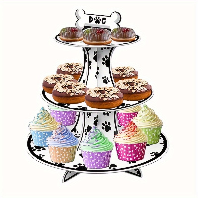1pc Soporte Cartón Cupcakes 3 Niveles Torre Redonda Cupcakes - Temu