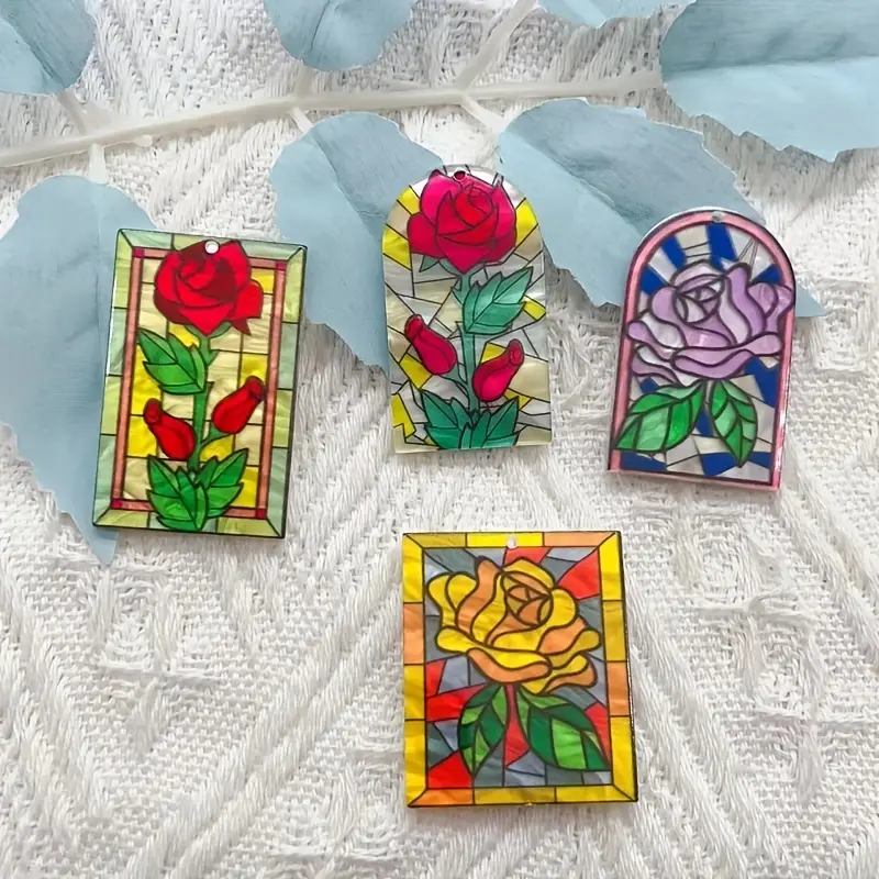 Square Flower Charms For Jewelry Making Diy Earrings - Temu
