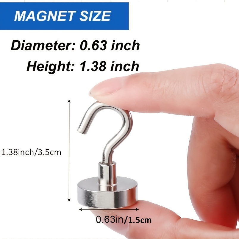 6 12pcs Strong Magnetic Hooks 25lbs Rare Earth Magnets Heavy Duty With Hook  For Refrigerator Ceiling Magnets For Hanging Cruise Curtain Kitchen, Today's Best Daily Deals