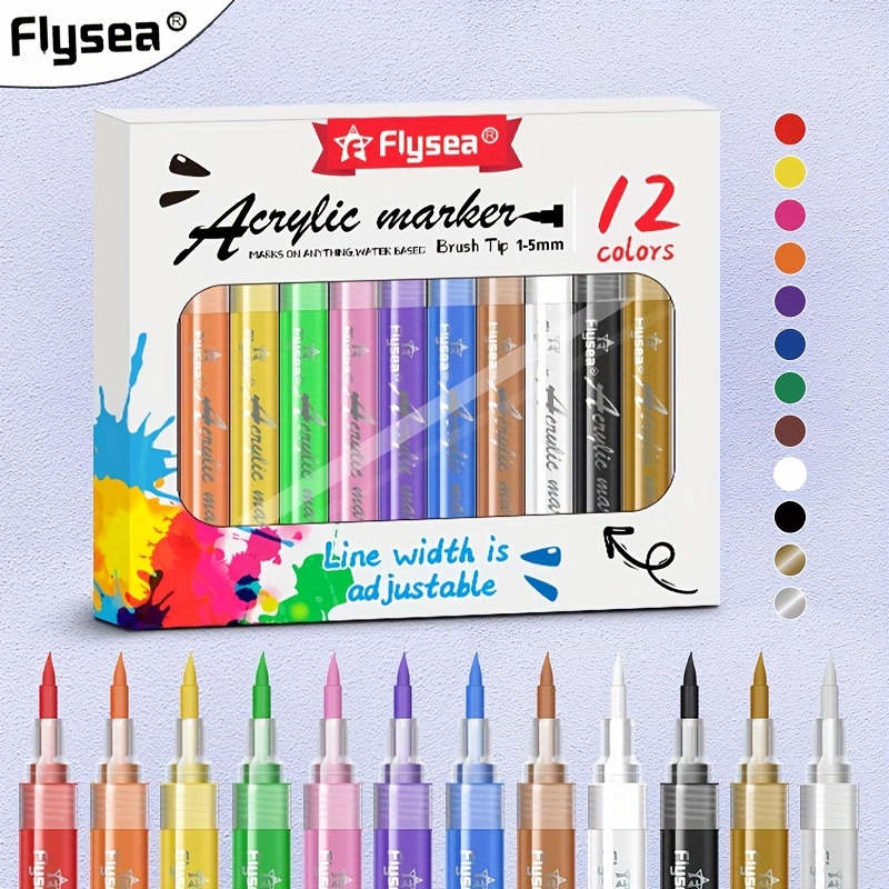 Flysea Paint Pens White Black Acrylic Marker Acrylic - Temu Germany