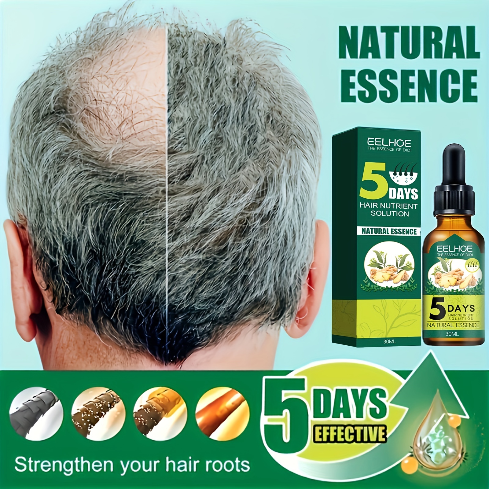 Hair Care Serum Oil Natural Ginger Germinal Essential Oil Hair Care Product Hair Care Oil For Women Men Thicker Longer Fuller Healthier Hair