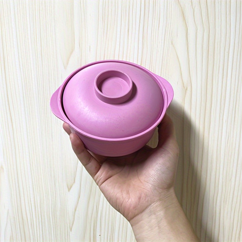 1pc Plastic Noodle Soup Bowl Container Ramen Bowl With Lid - Temu