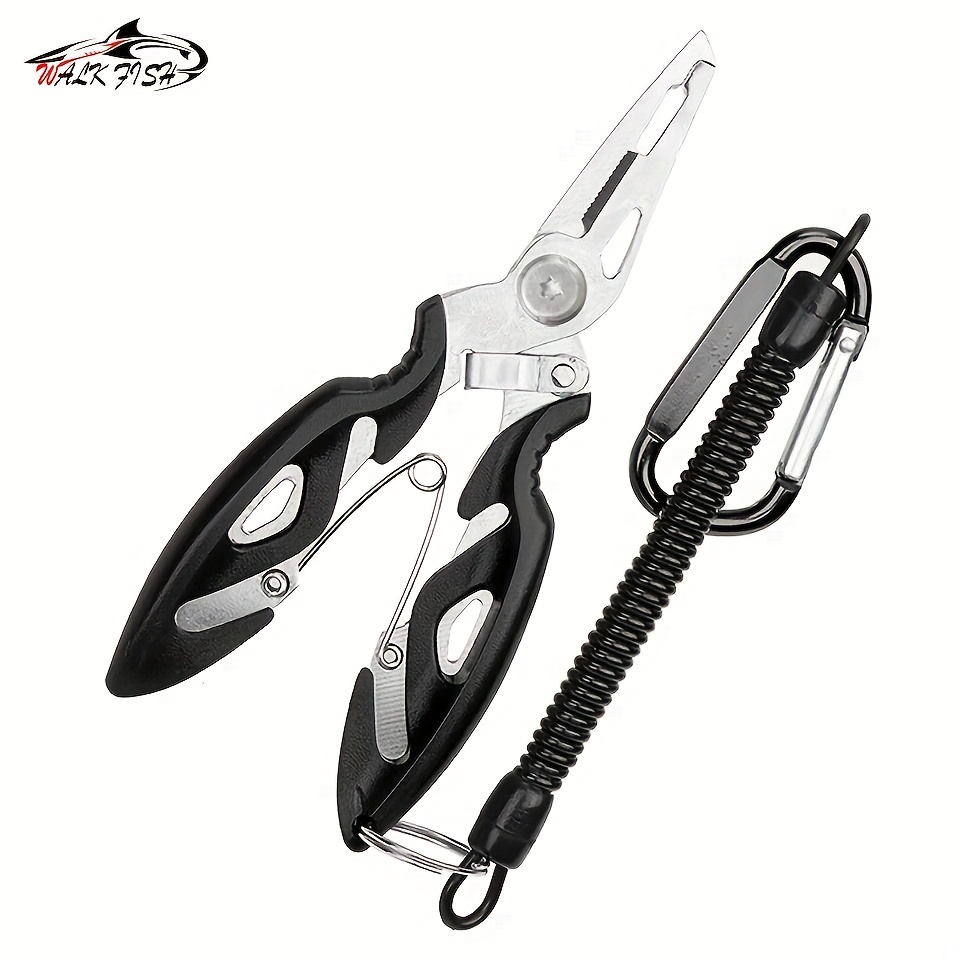 Fishing Plier Multi-Function Hook Remover- Fish Line Cutter Stainless Steel  Curved Remove Hook with Knife Fishing Tackle Multi-Tool, Pliers & Tools -   Canada