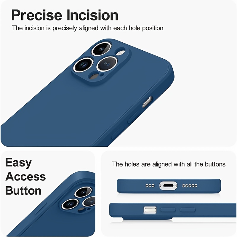 liquid silicone case straight edge drop proof for apple iphone 14 pro max 14pro slim liquid silicone protective case cover soft microfiber fabric lining camera screen reinforced protection multicolor choice details 2