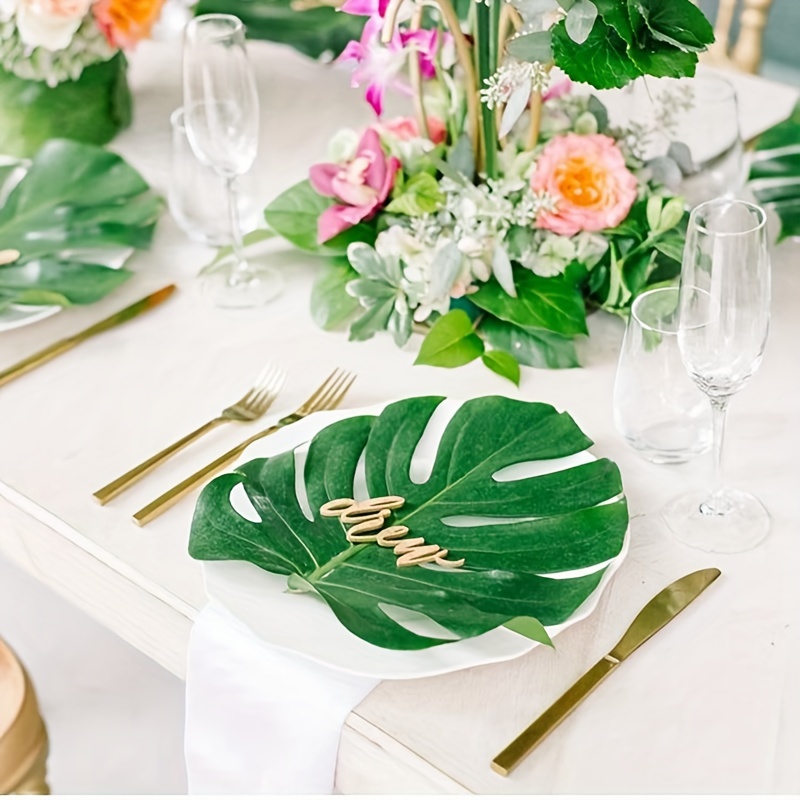 12pcs Tropical Palm Leaves for Summer Parties & Home Decor