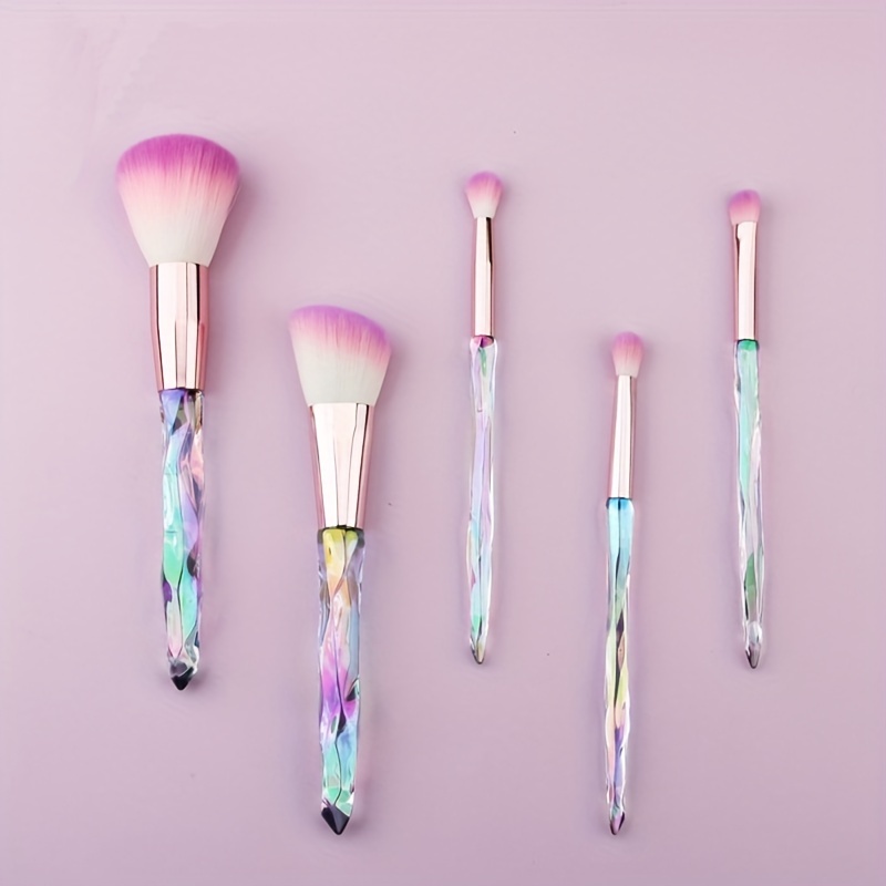 5pcs Makeup Brushes Kit Crystal Handle Set Professional