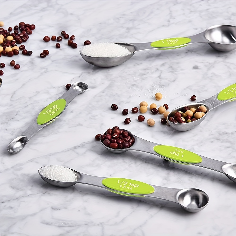 Stainless Steel Magnetic Measuring Spoons Set Dual Sided - Temu