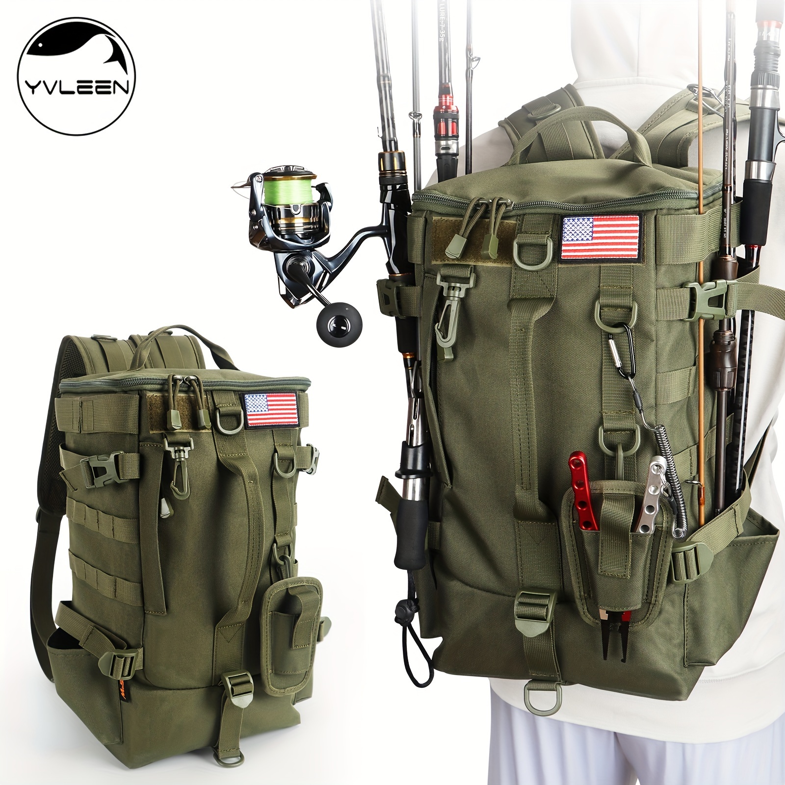 Fishing Backpack with Storage Bag for Fishing Gear