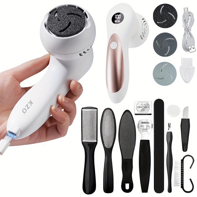 Electric Callus Remover for Feet, Rechargeable Foot File Pedicure Tools  with Vacuum Adsorption Foot Grinder 3 Speed 3 Grinding Heads, Electric Foot
