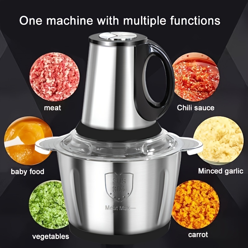 1pc 3l Electric Stainless Steel Meat Grinder & Garlic Masher Multifunctional  Food Processor For Home Use