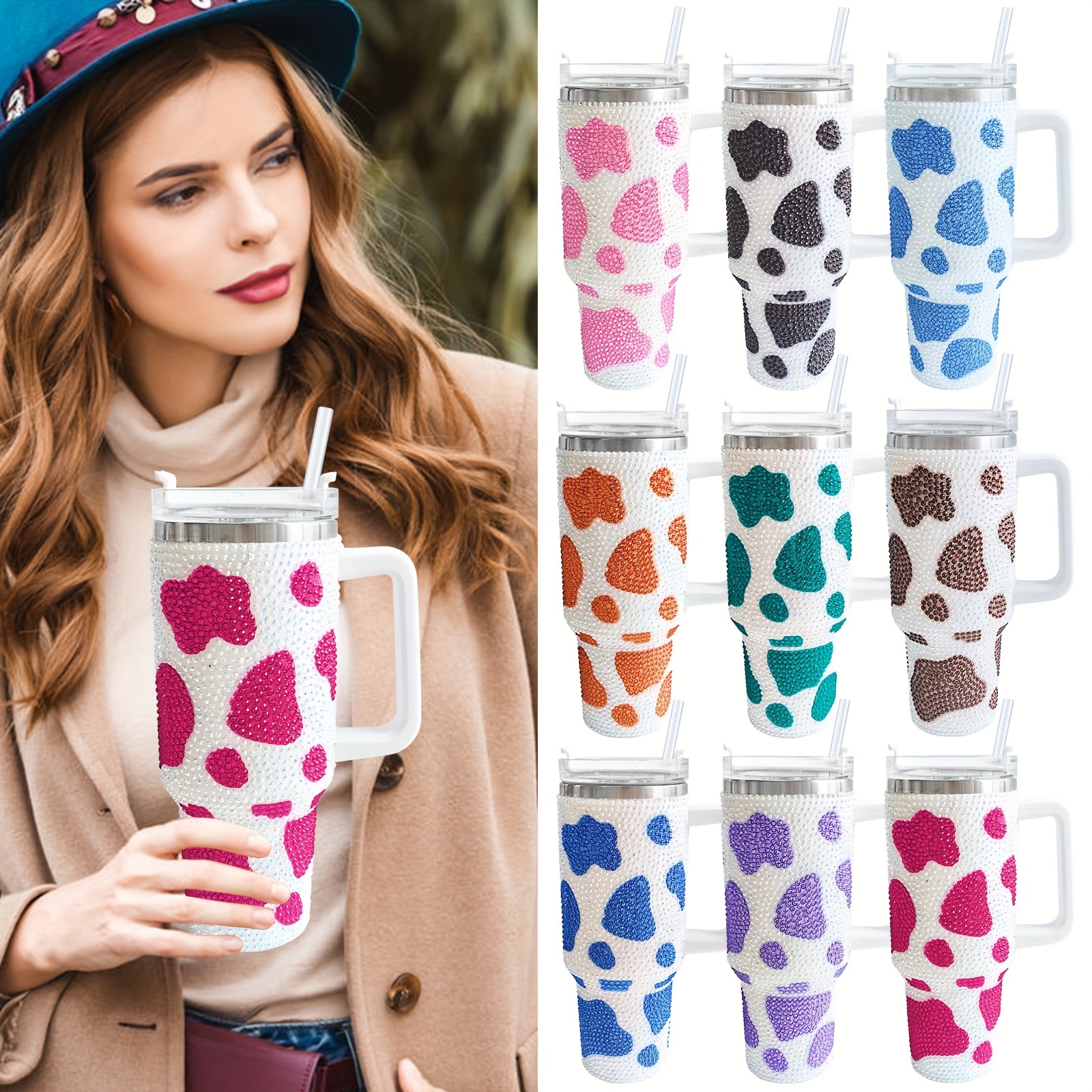 Cow Tumbler With Lid and Straw Stainless Steel 20oz Cow Print Skinny Tumbler  Insulated Cow Print Cups Water Bottle Coffee Mug Travel Tumbler Gifts for  Women 